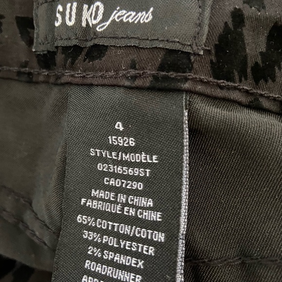 4 for $20 🖤 SUKO JEANS Black Leopard Print Skinny Jeans - Picture 4 of 4